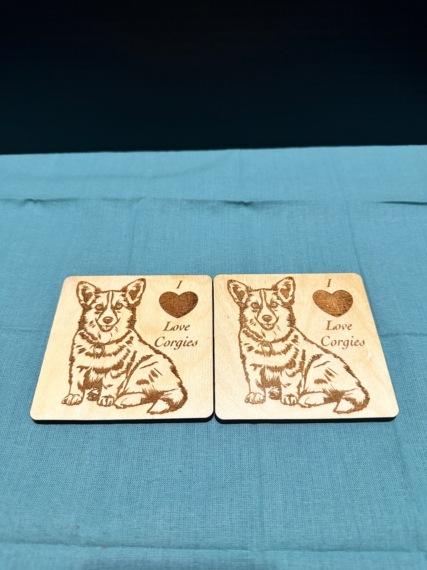 I Love Corgis - Laser Engraved Coasters- Gift for Pet Owners